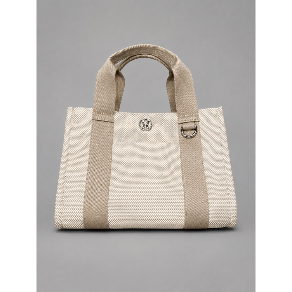 Lululemon Two-Tone Canvas Tote Mini Mojave Tan Light Ivory LW9EZIS NWT